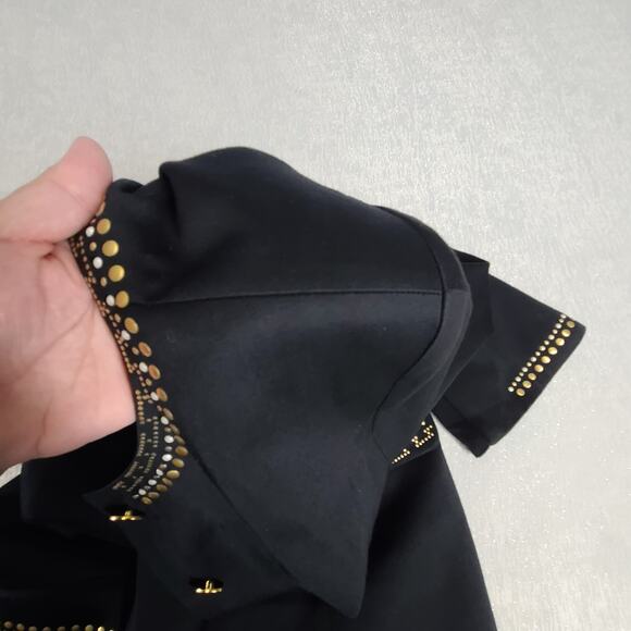 Lavantino Vintage women's embellished blazer black Size 12 Dog Show Suit 80's - Picture 4 of 9